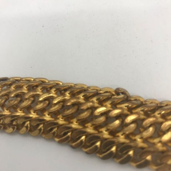 Chunky Gold Chain Statement Bracelet Vintage 1960s Jewelry - Picture 9 of 16